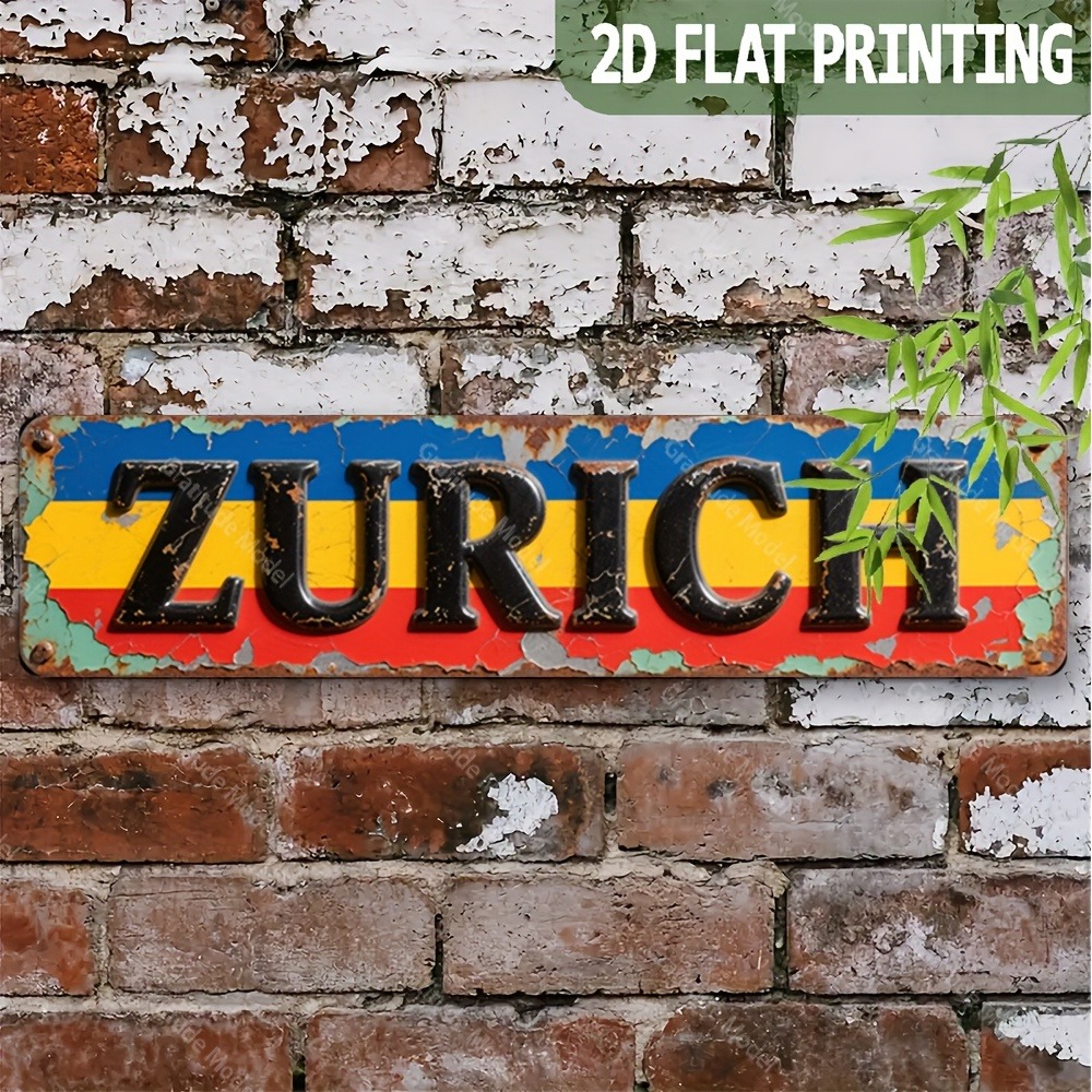 ป้ายซูริคแบบกำหนดเอง 2D แบน 1  - Home Decor Zurich บทวิจารณ์และราคา