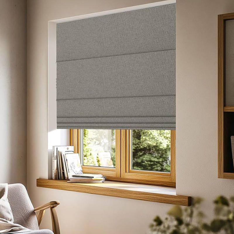 ม่านม้วนผ้าลินินฝรั่งเศสแบบกัน - Home Decor Window Blinds บทวิจารณ์และราคา