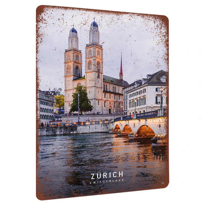 งานศิลปะติดผนังโลหะลายแลนด์มาร - Home Decor Zurich บทวิจารณ์และราคา
