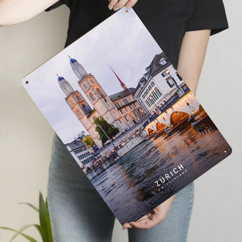 งานศิลปะติดผนังโลหะลายแลนด์มาร - Home Decor Zurich บทวิจารณ์และราคา