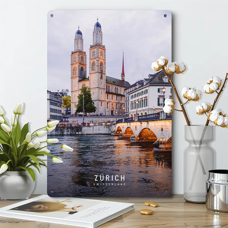 งานศิลปะติดผนังโลหะลายแลนด์มาร - Home Decor Zurich บทวิจารณ์และราคา