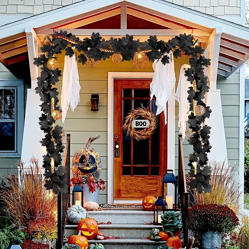 พวงมาลัยใบเมเปิลสีดำ - ค้างคาว - Home Decor Garland บทวิจารณ์และราคา